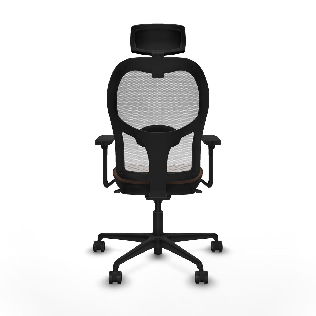 Silla de Oficina con Cabecero Piqueras y Crespo 3D036N2 Blanco Marrón oscuro