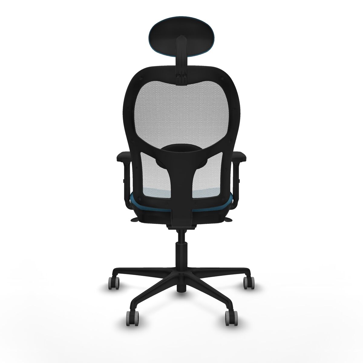 Silla de Oficina con Cabecero Piqueras y Crespo 2D036G1 Blanco Verde petróleo