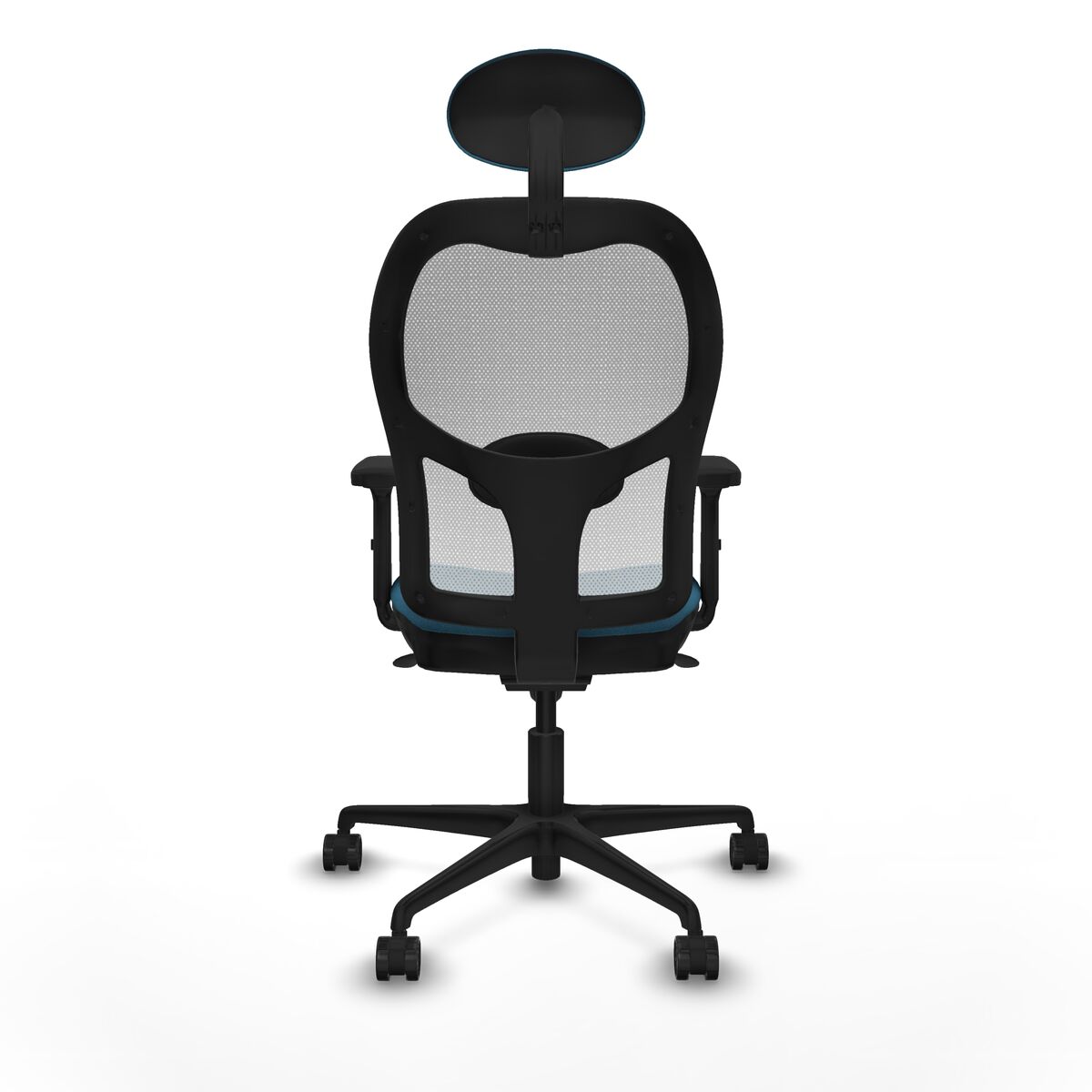 Silla de Oficina con Cabecero Piqueras y Crespo 2D036N1 Blanco Verde petróleo