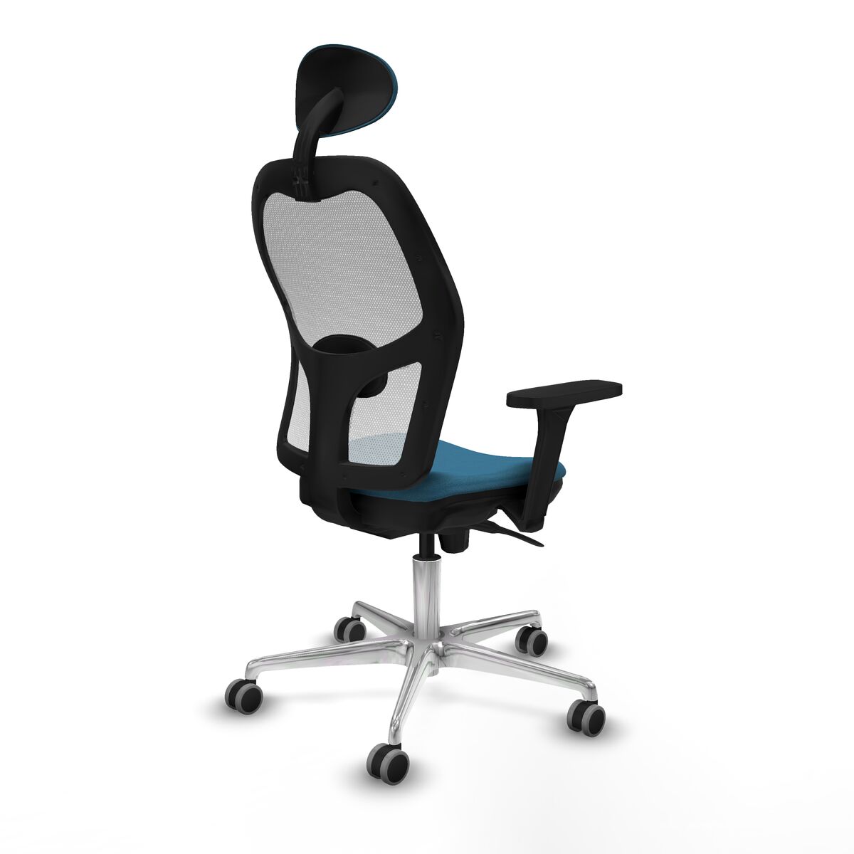 Silla de Oficina con Cabecero Piqueras y Crespo 3D086G1 Blanco Verde petróleo