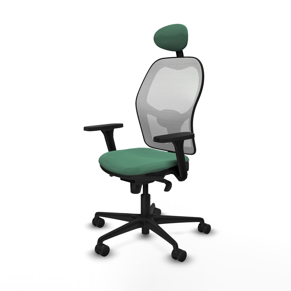 Silla de Oficina con Cabecero Piqueras y Crespo 3D036N1 Verde Esmeralda