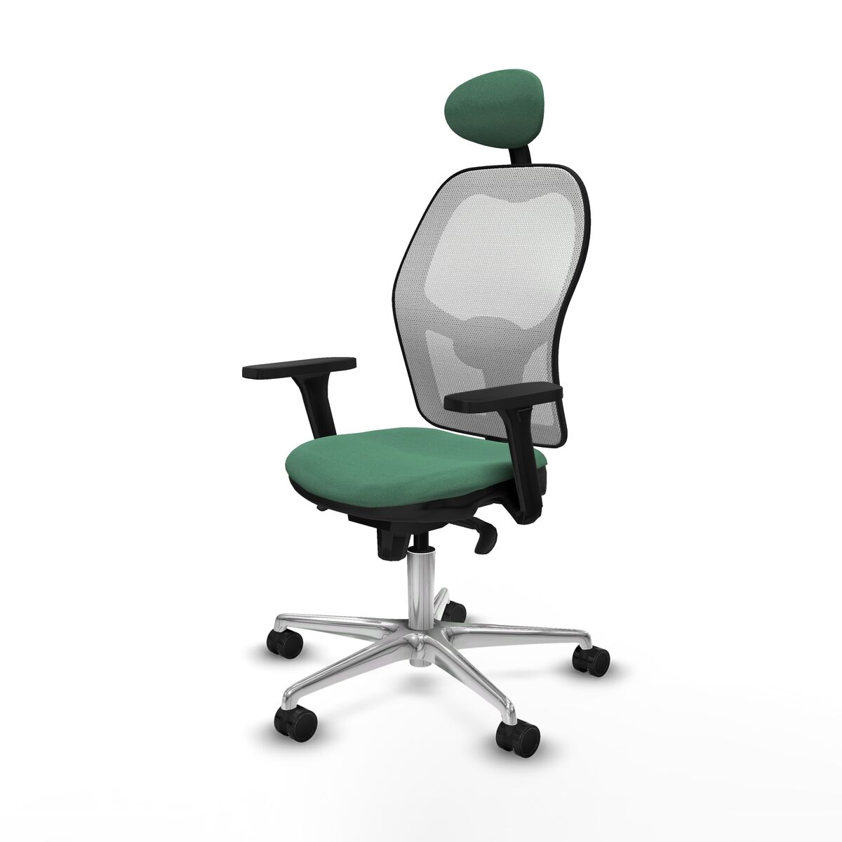 Silla de Oficina con Cabecero Piqueras y Crespo 3D086N1 Verde Esmeralda
