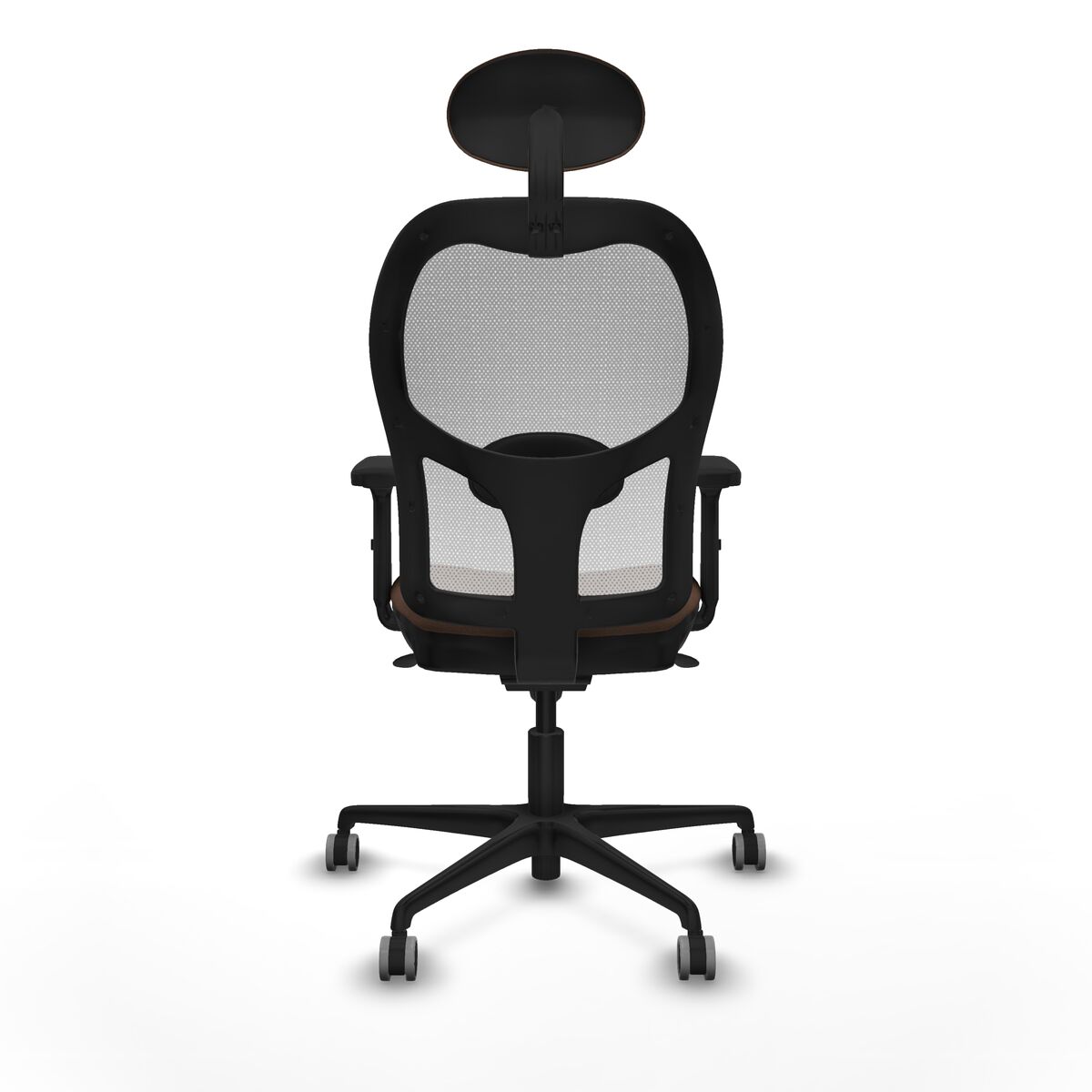 Silla de Oficina con Cabecero Piqueras y Crespo 2D036G1 Blanco Marrón oscuro