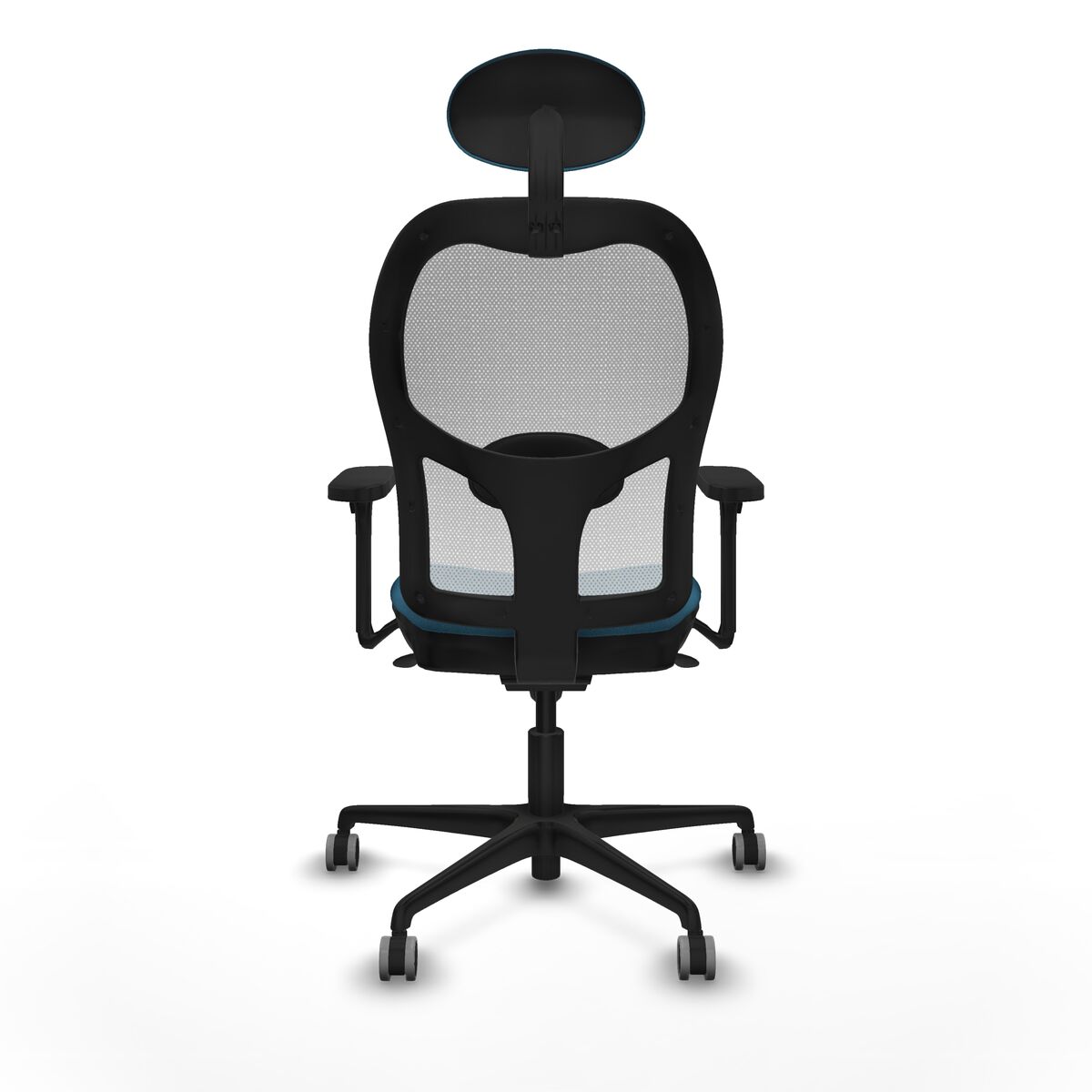 Silla de Oficina con Cabecero Piqueras y Crespo 3D036G1 Blanco Verde petróleo