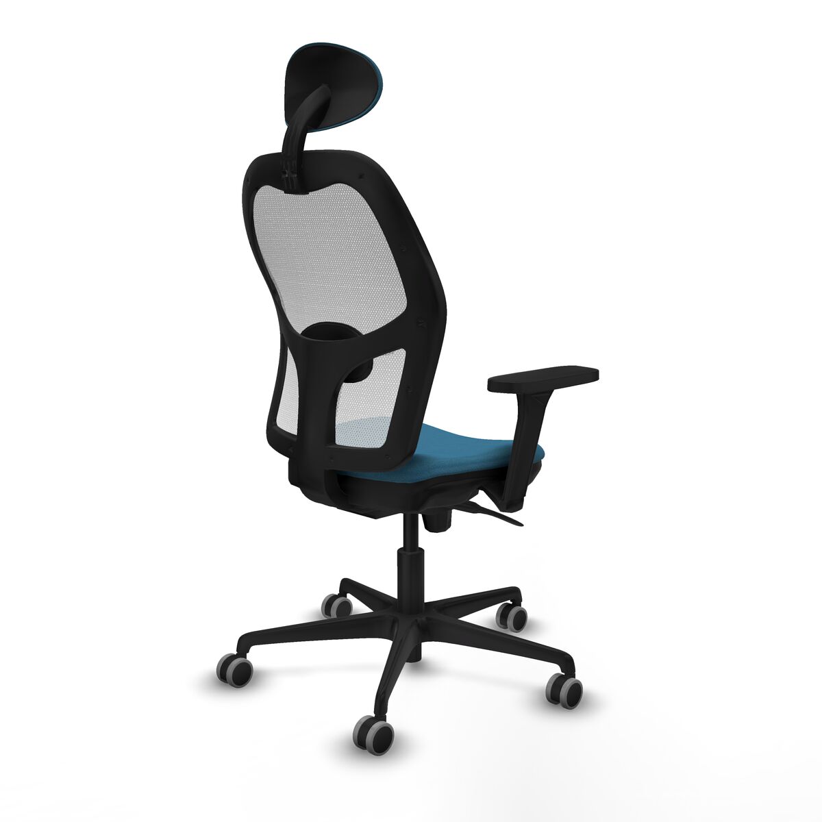 Silla de Oficina con Cabecero Piqueras y Crespo 3D036G1 Blanco Verde petróleo