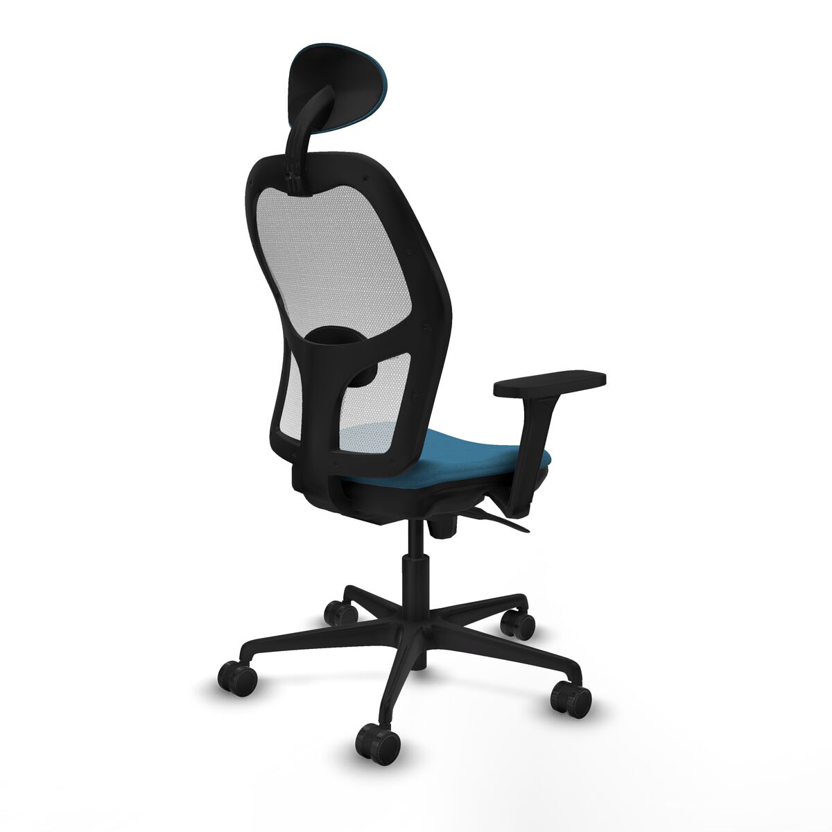 Silla de Oficina con Cabecero Piqueras y Crespo 3D036N1 Blanco Verde petróleo