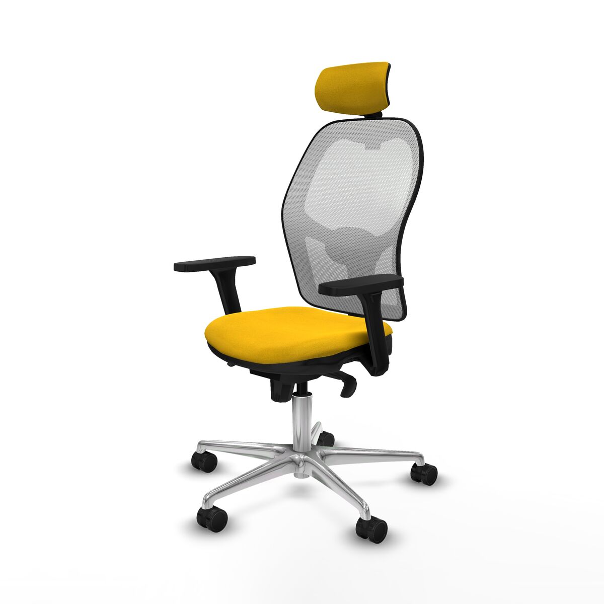 Silla de Oficina con Cabecero Piqueras y Crespo 3D086N2 Amarillo