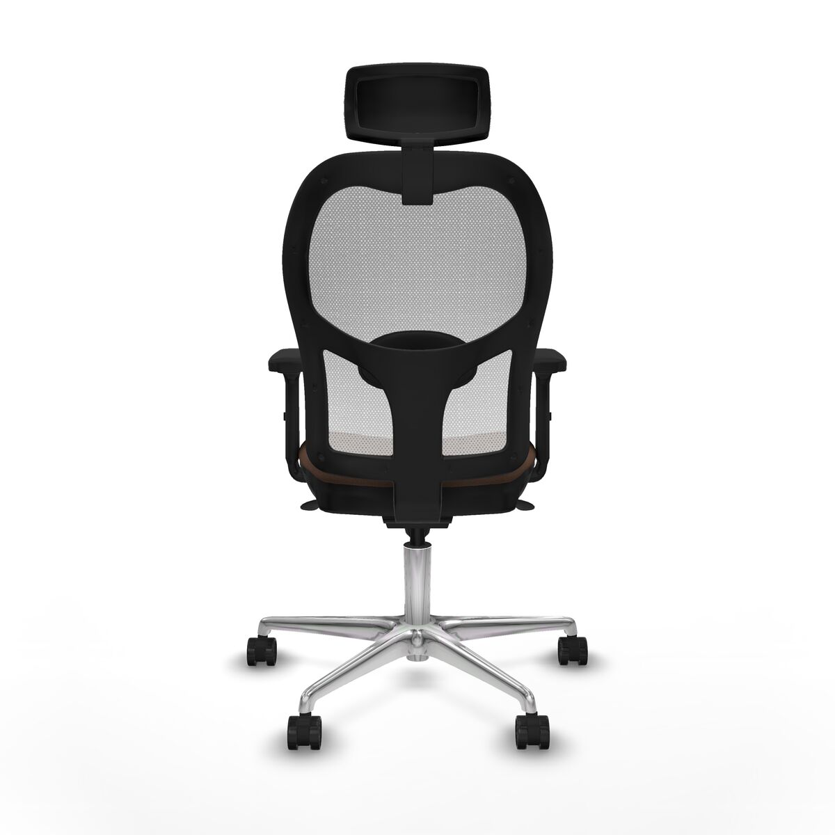 Silla de Oficina con Cabecero Piqueras y Crespo 2D086N2 Blanco Marrón oscuro