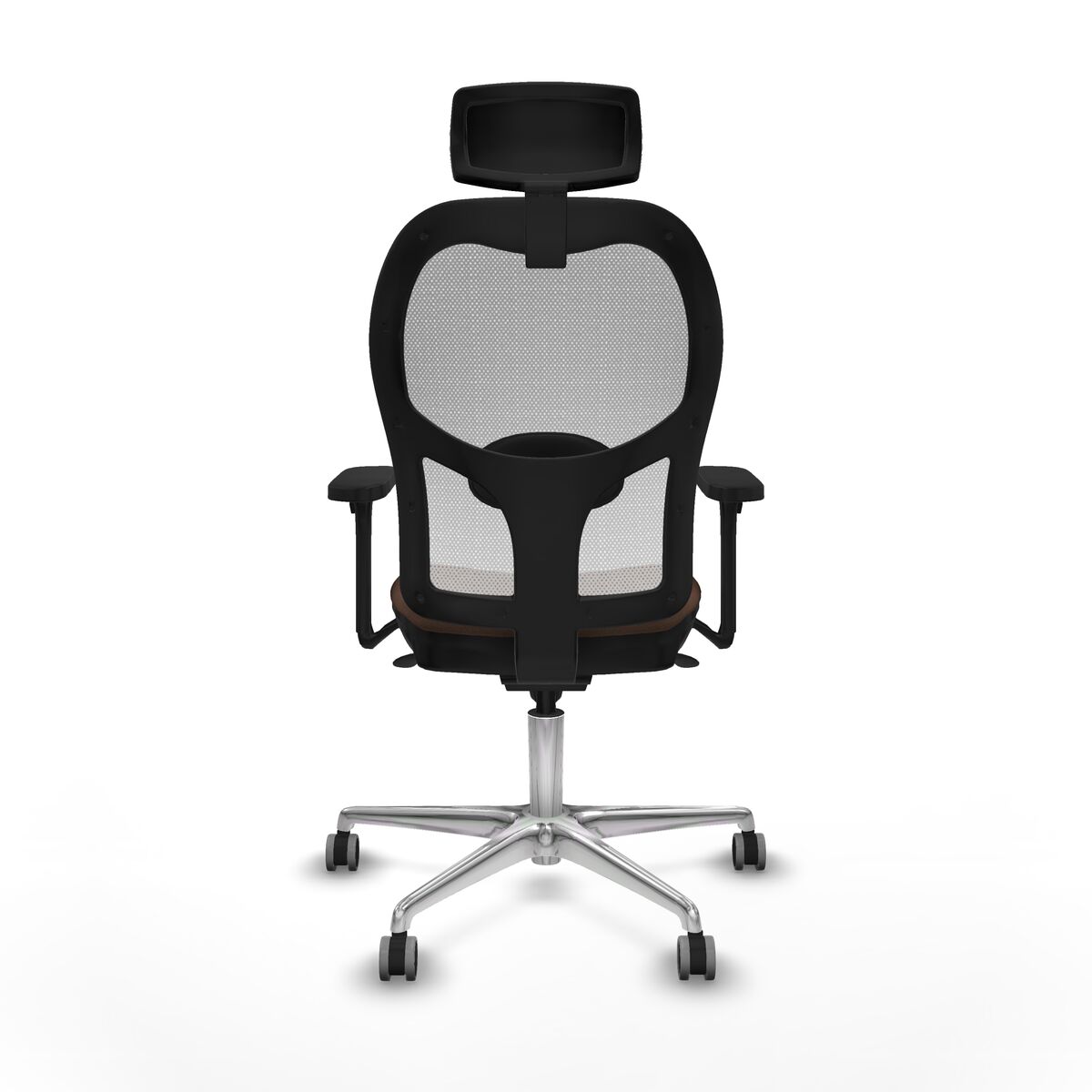 Silla de Oficina con Cabecero Piqueras y Crespo 3D086G2 Blanco Marrón oscuro