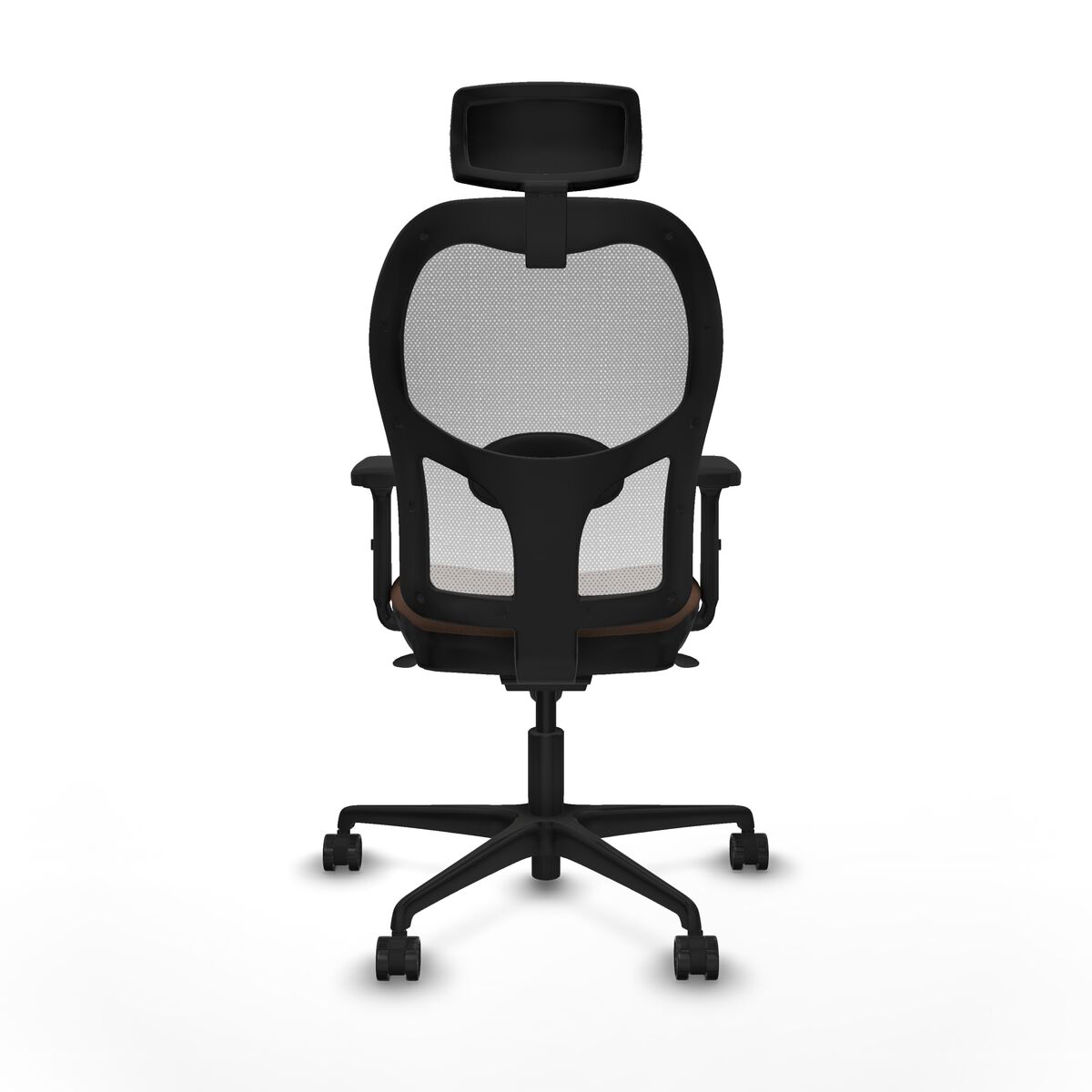 Silla de Oficina con Cabecero Piqueras y Crespo 2D036N2 Blanco Marrón oscuro