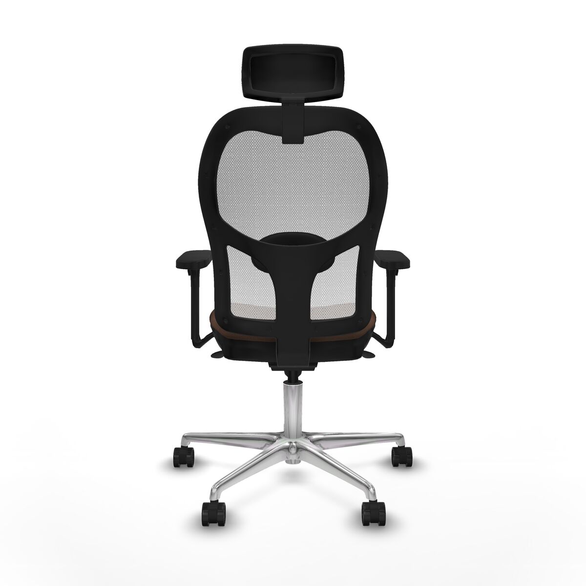 Silla de Oficina con Cabecero Piqueras y Crespo 3D086N2 Blanco Marrón oscuro