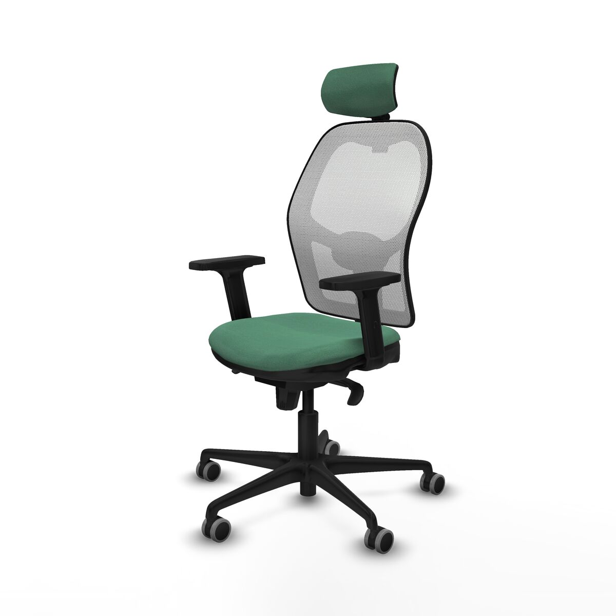 Silla de Oficina con Cabecero Piqueras y Crespo 2D036G2 Verde Esmeralda