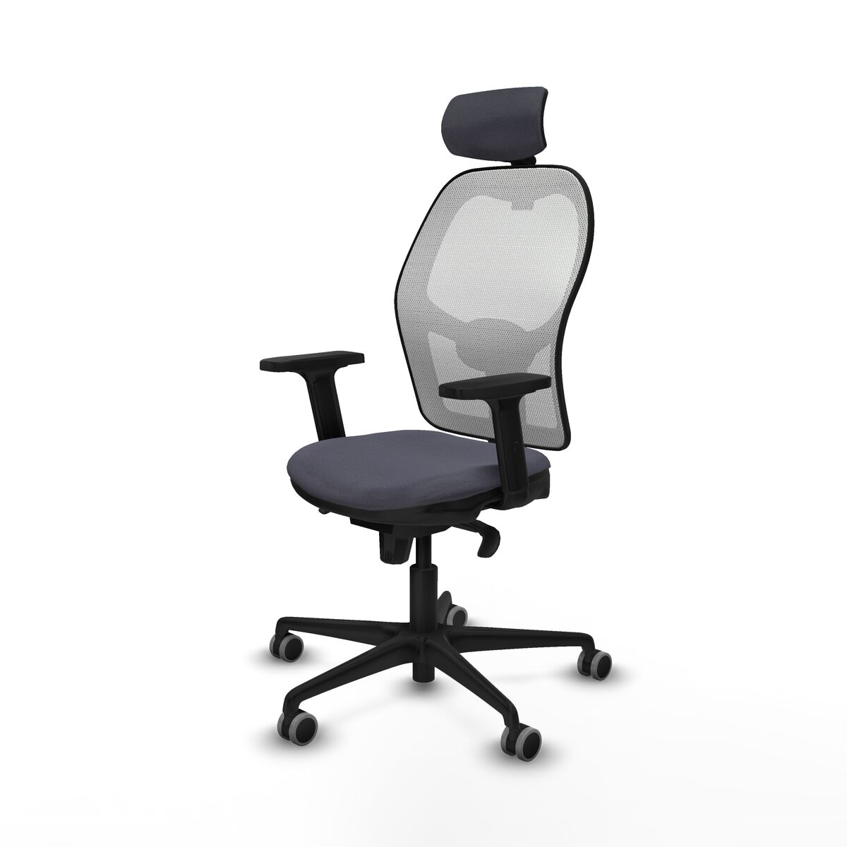 Silla de Oficina con Cabecero Piqueras y Crespo 2D036G2 Gris oscuro