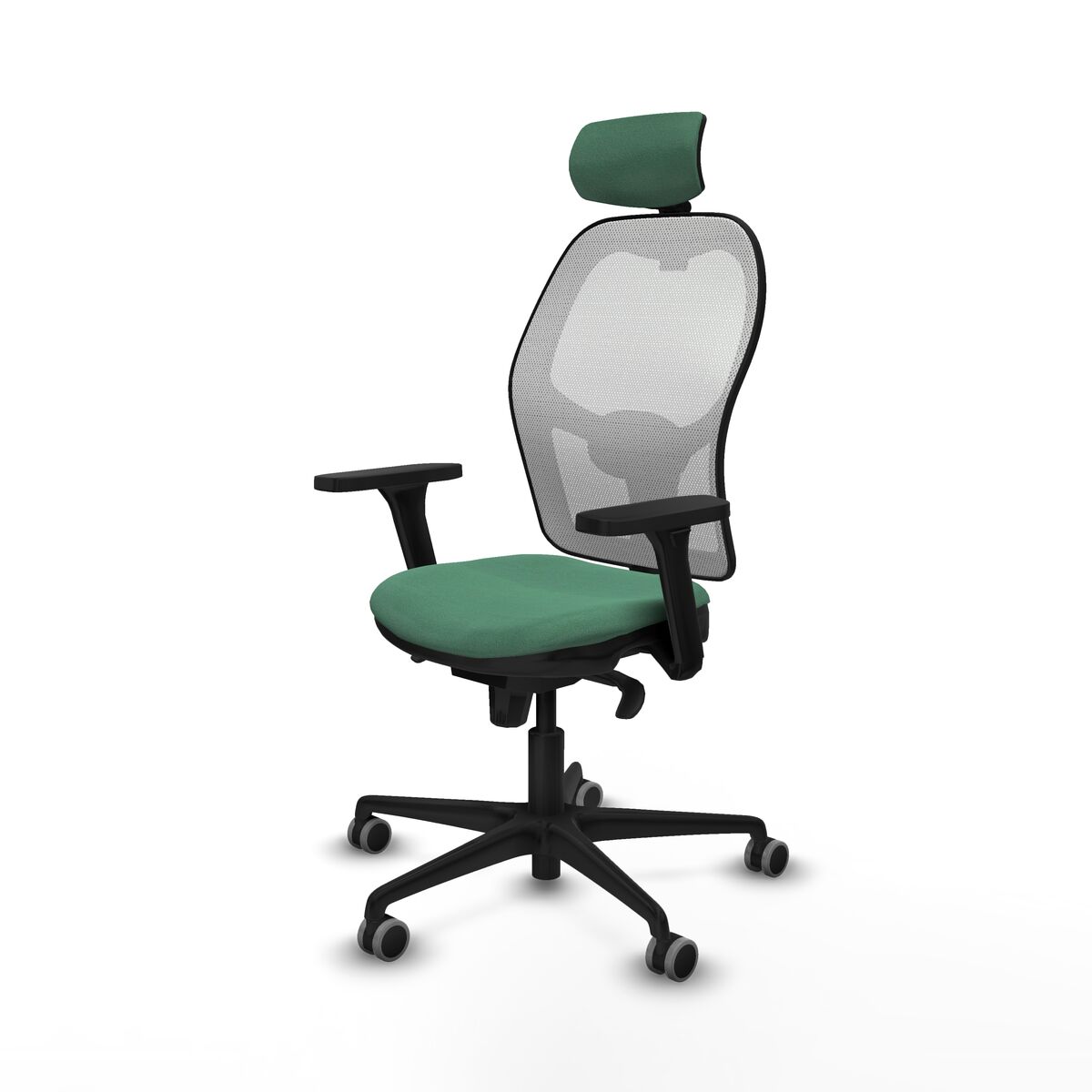Silla de Oficina con Cabecero Piqueras y Crespo 3D036G2 Verde Esmeralda
