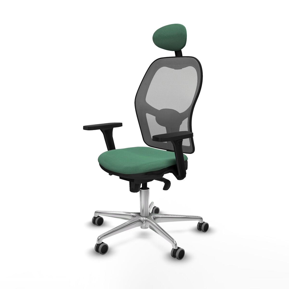 Silla de Oficina con Cabecero Piqueras y Crespo 3D086G1 Verde Esmeralda