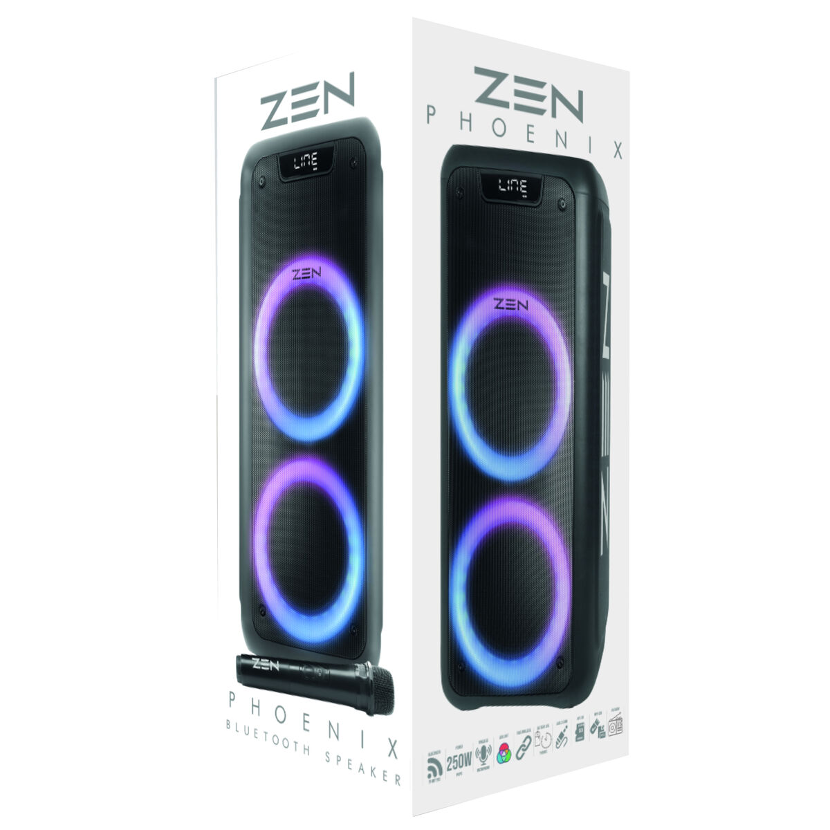 Altavoz Bluetooth Portátil ZEN PHOENIX Negro 350 W