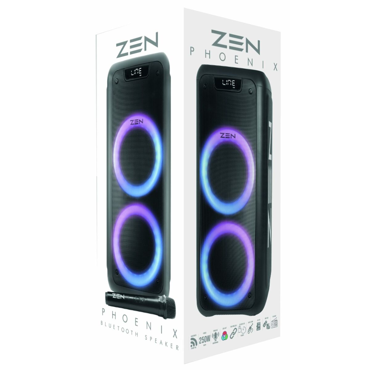 Altavoz Bluetooth Portátil ZEN PHOENIX Negro 350 W