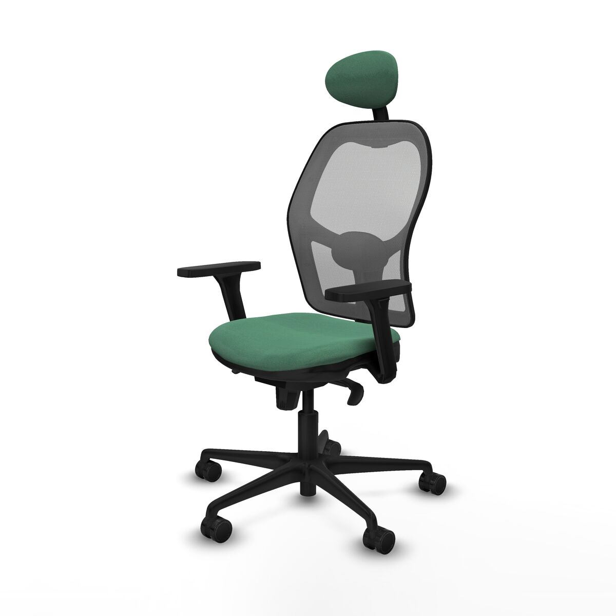 Silla de Oficina con Cabecero Piqueras y Crespo 3D036N1 Verde Esmeralda