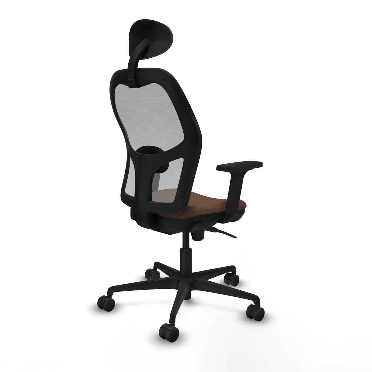 Silla de Oficina con Cabecero Piqueras y Crespo 2D036N1 Gris Marrón oscuro