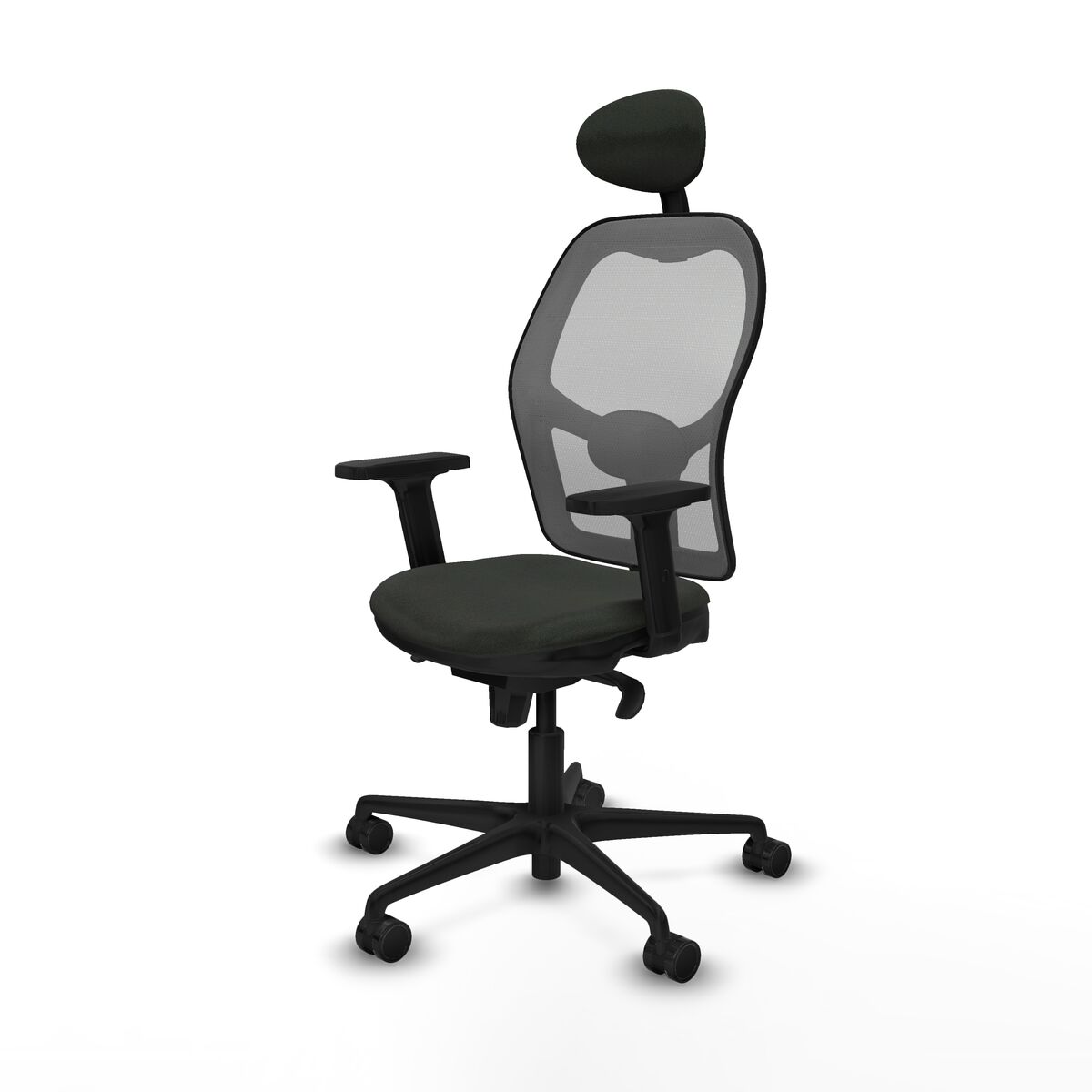 Silla de Oficina con Cabecero Piqueras y Crespo 2D036N1 Negro