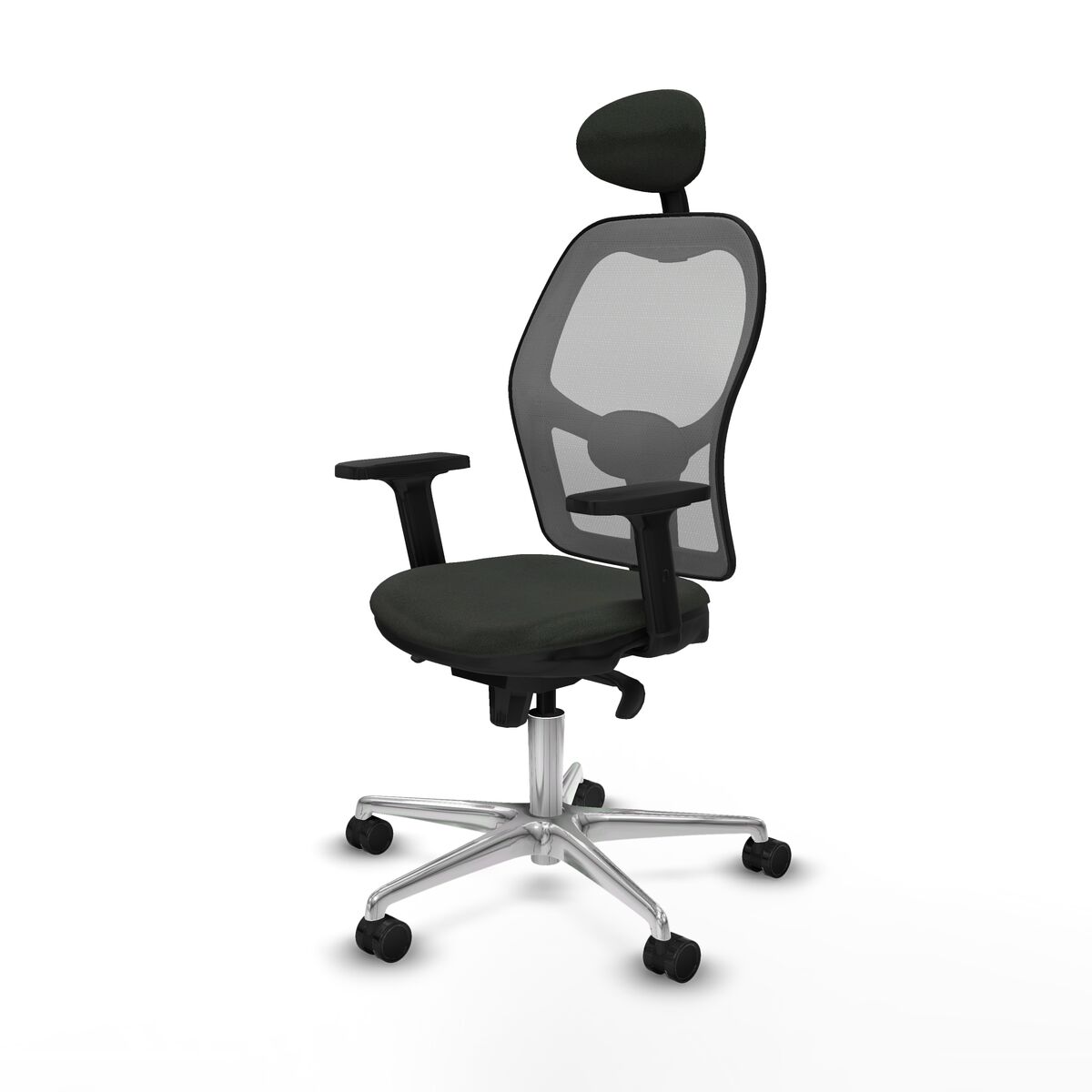 Silla de Oficina con Cabecero Piqueras y Crespo 2D086N1 Negro