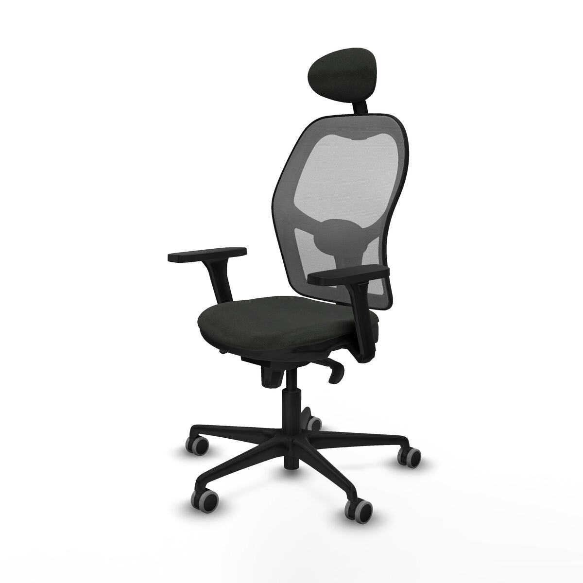 Silla de Oficina con Cabecero Piqueras y Crespo 3D036G1 Negro