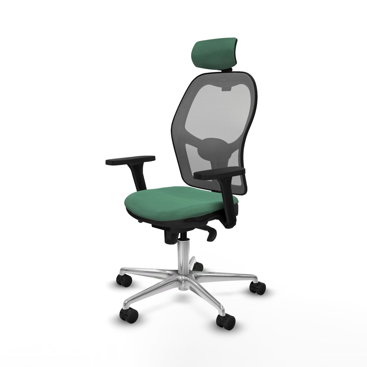 Silla de Oficina con Cabecero Piqueras y Crespo 3D086N2 Verde Esmeralda