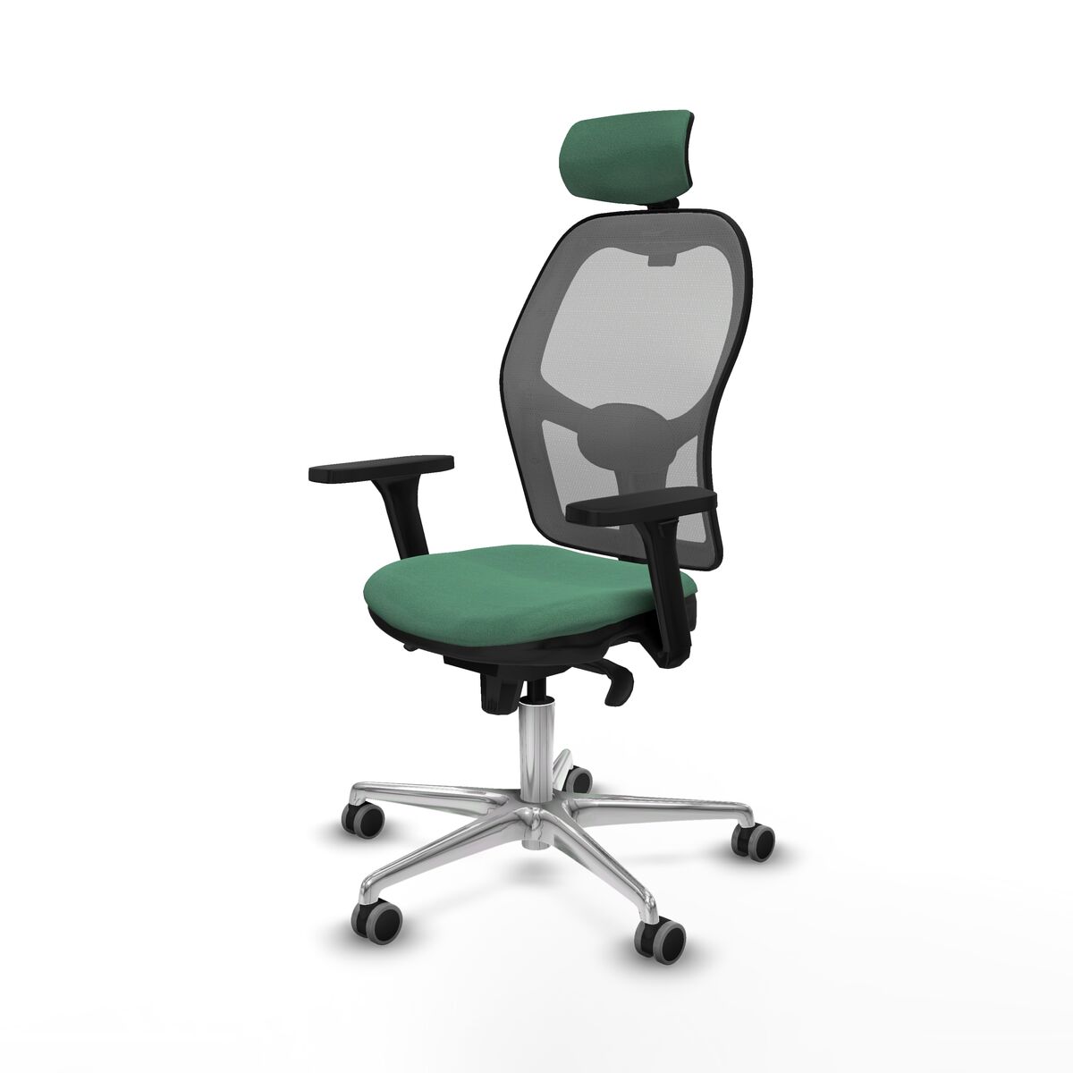 Silla de Oficina con Cabecero Piqueras y Crespo 3D086G2 Verde Esmeralda
