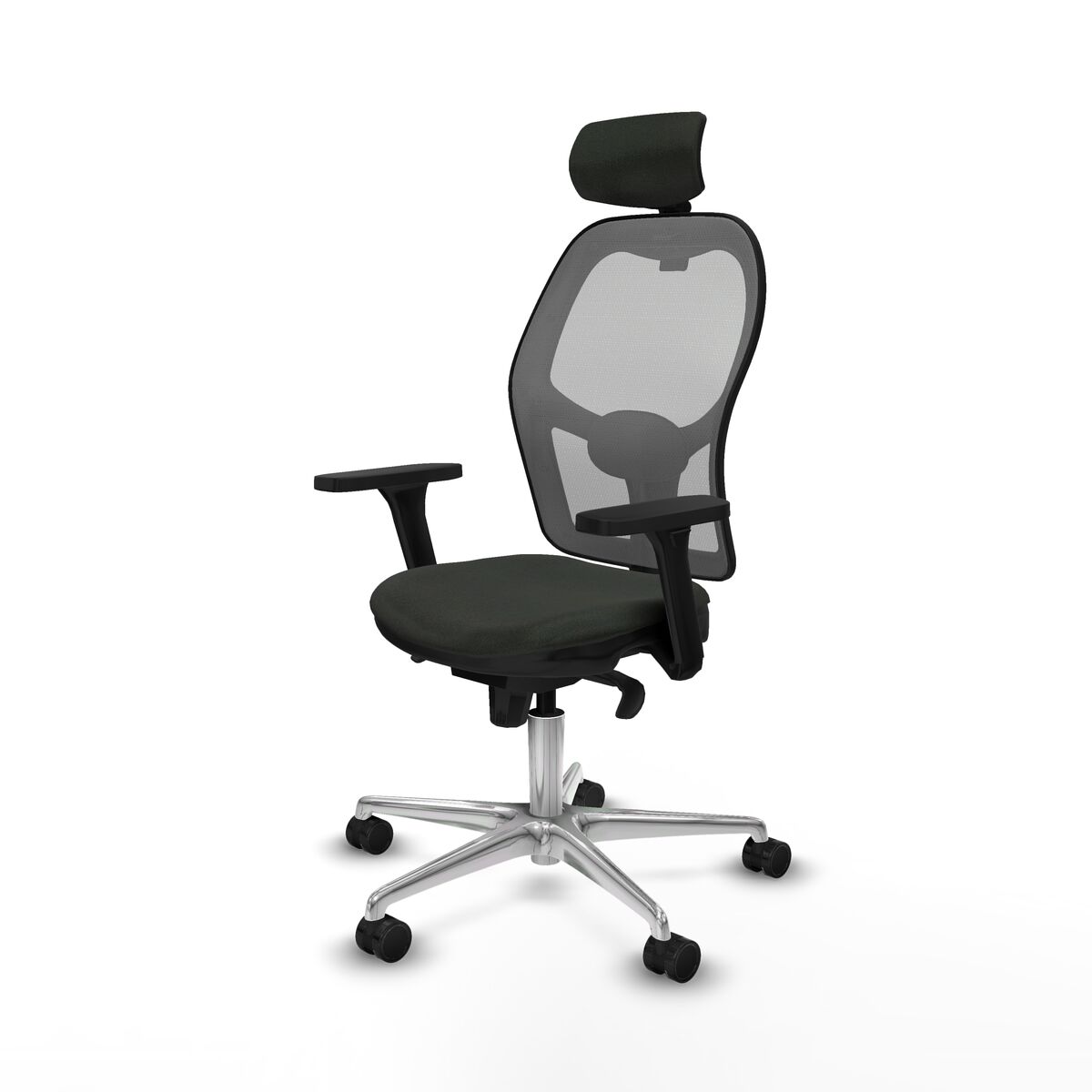 Silla de Oficina con Cabecero Piqueras y Crespo 3D086N2 Negro