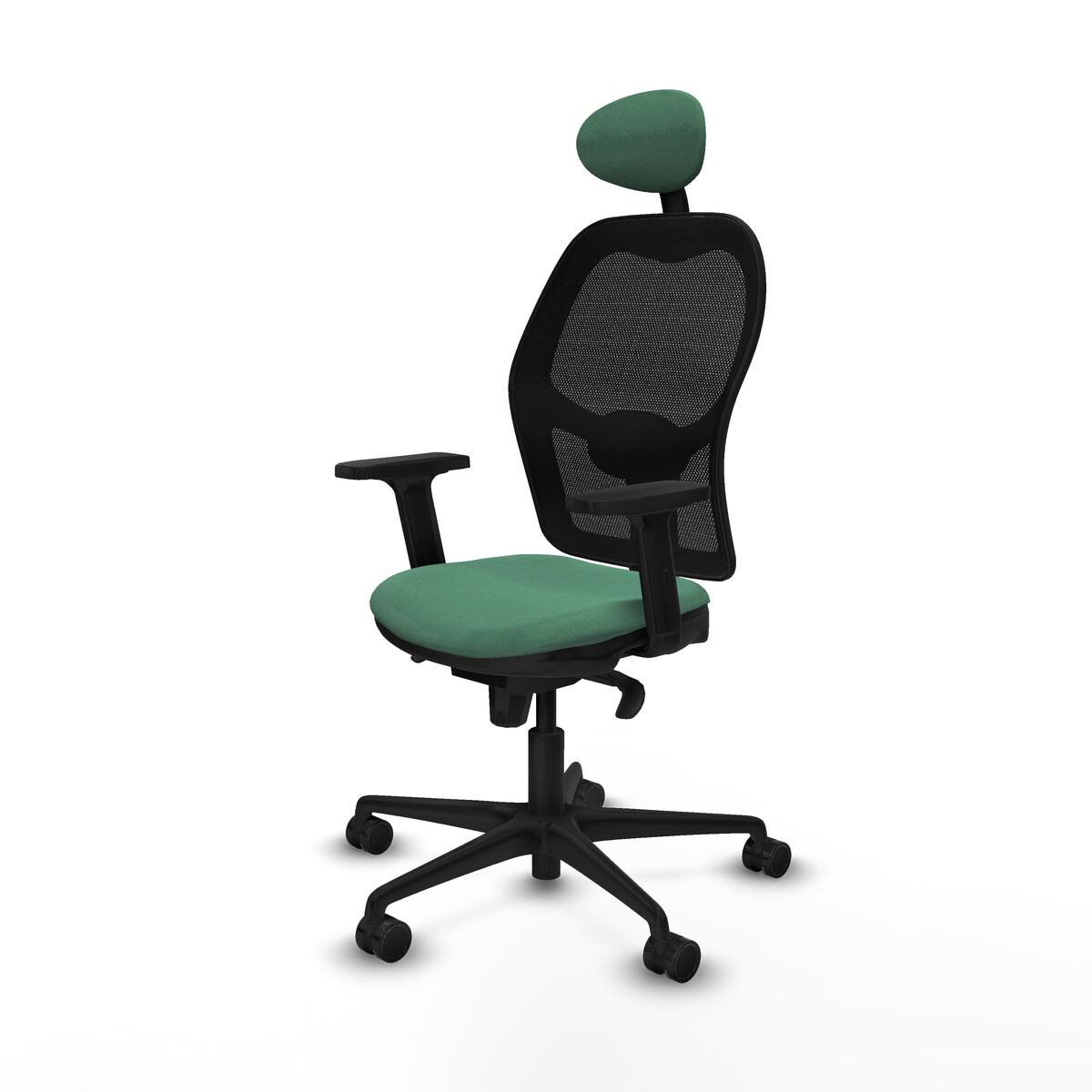 Silla de Oficina con Cabecero Piqueras y Crespo 2D036N1 Verde Esmeralda