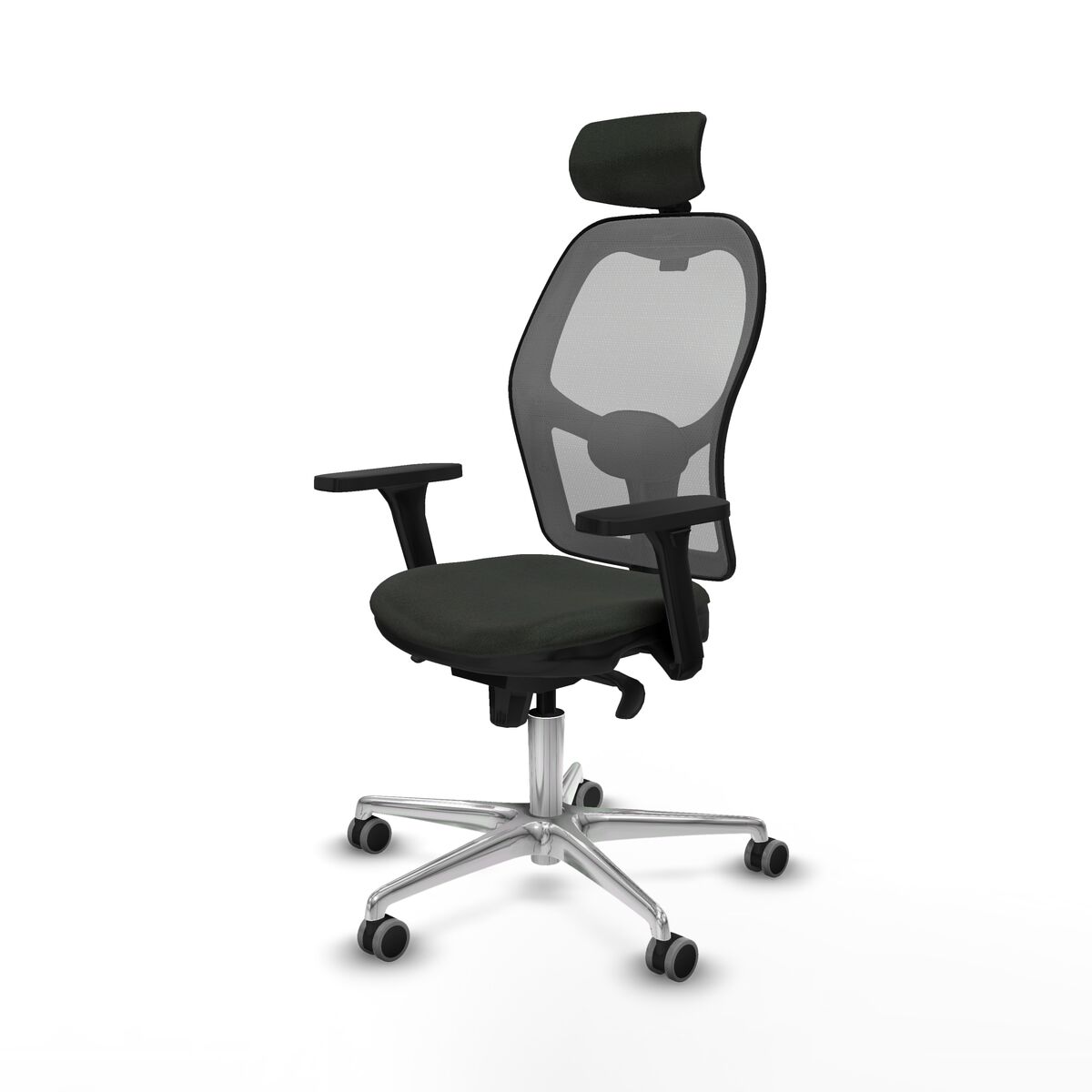 Silla de Oficina con Cabecero Piqueras y Crespo 3D086G2 Negro