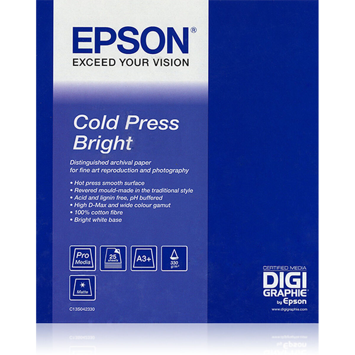 Papel de acuarela Epson GF Papel Artístico Cold Press Bright
