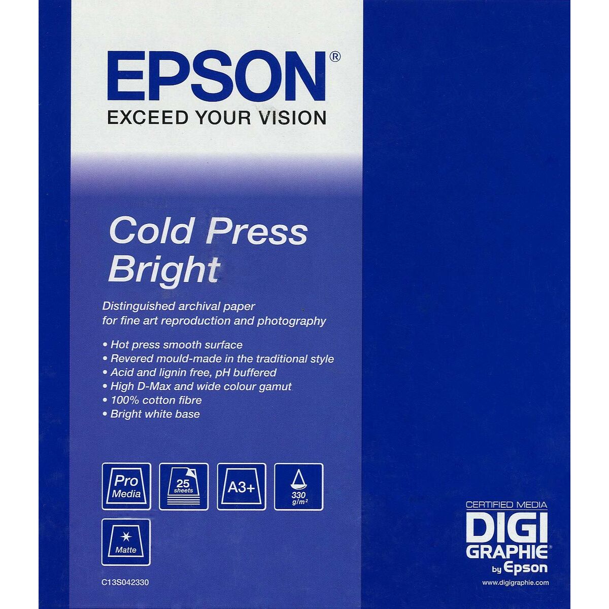 Papel de acuarela Epson GF Papel Artístico Cold Press Bright