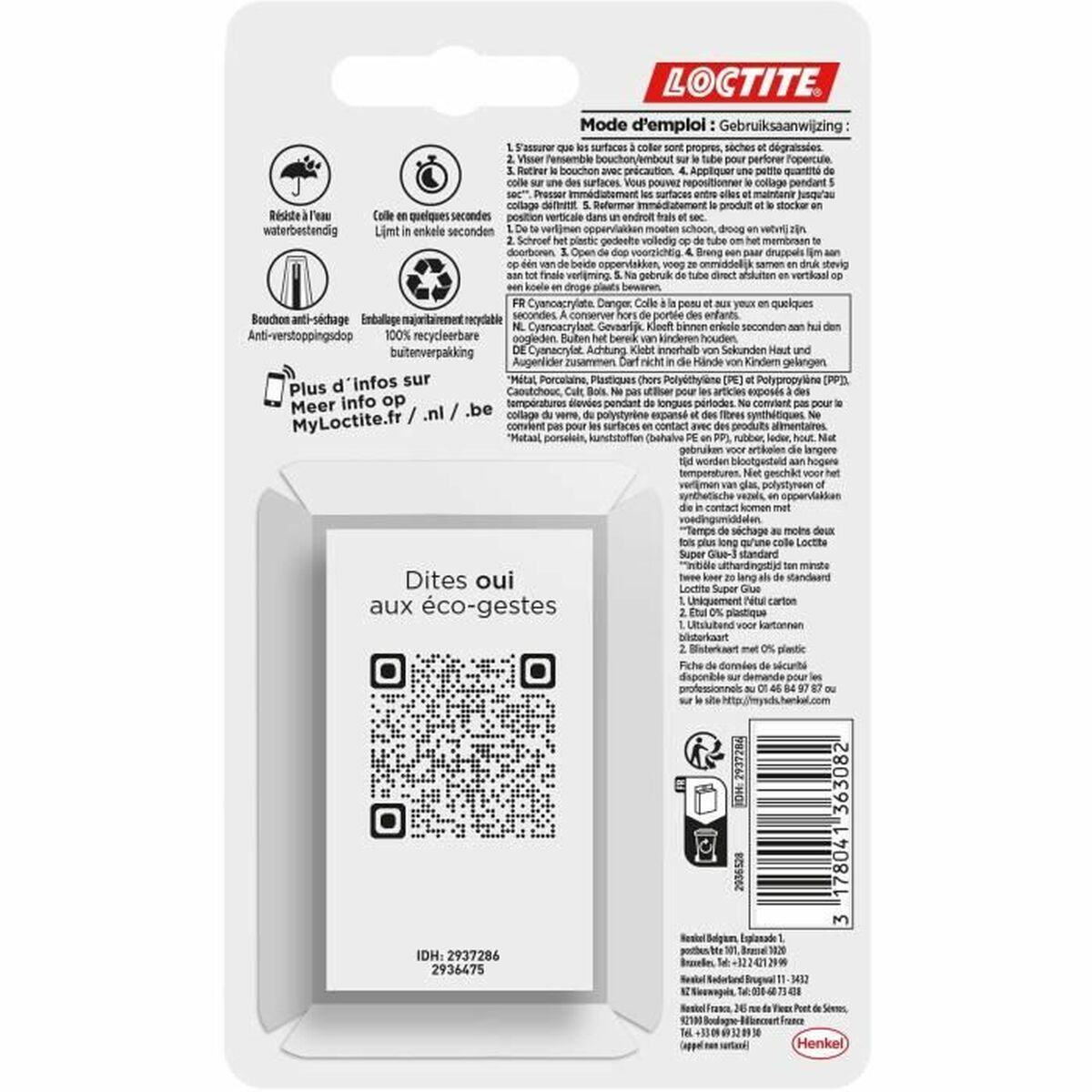 Cianocrilato Loctite SUPERGLUE-3 3 g 2 Piezas (12 Unidades)