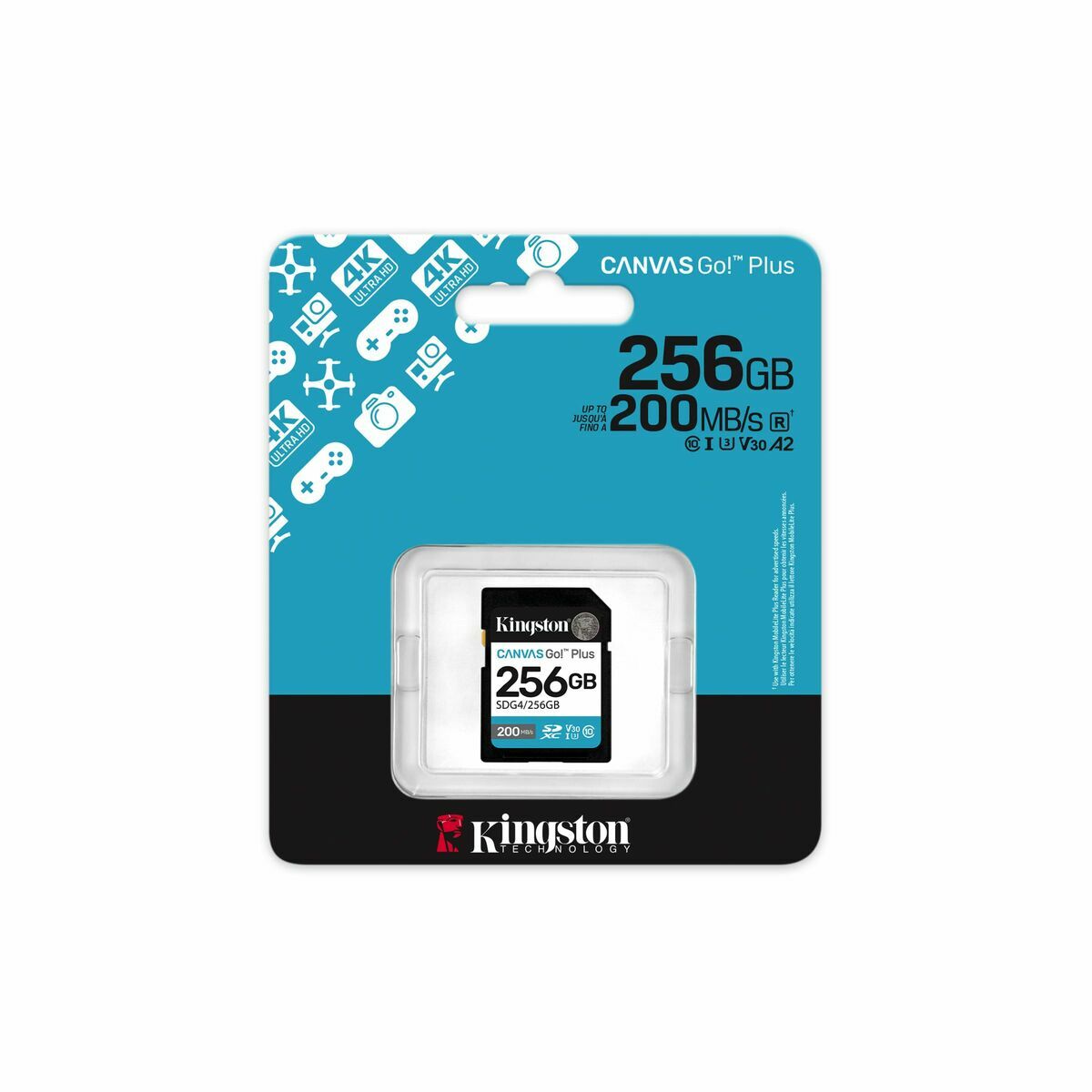 Tarjeta de Memoria Micro SD con Adaptador Kingston SDG4/256GB 256 GB