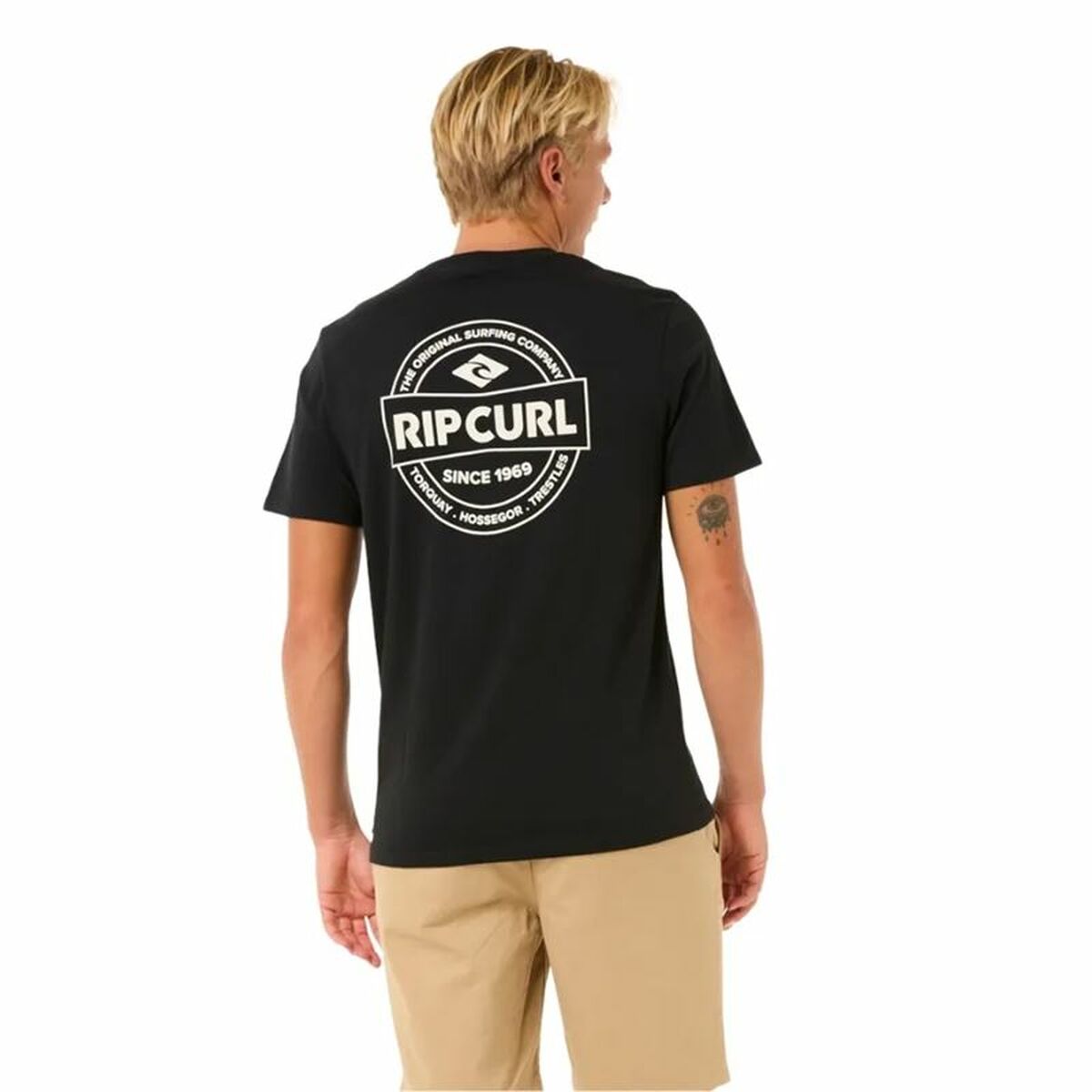 Camiseta de Manga Corta Hombre Rip Curl Staple Negro