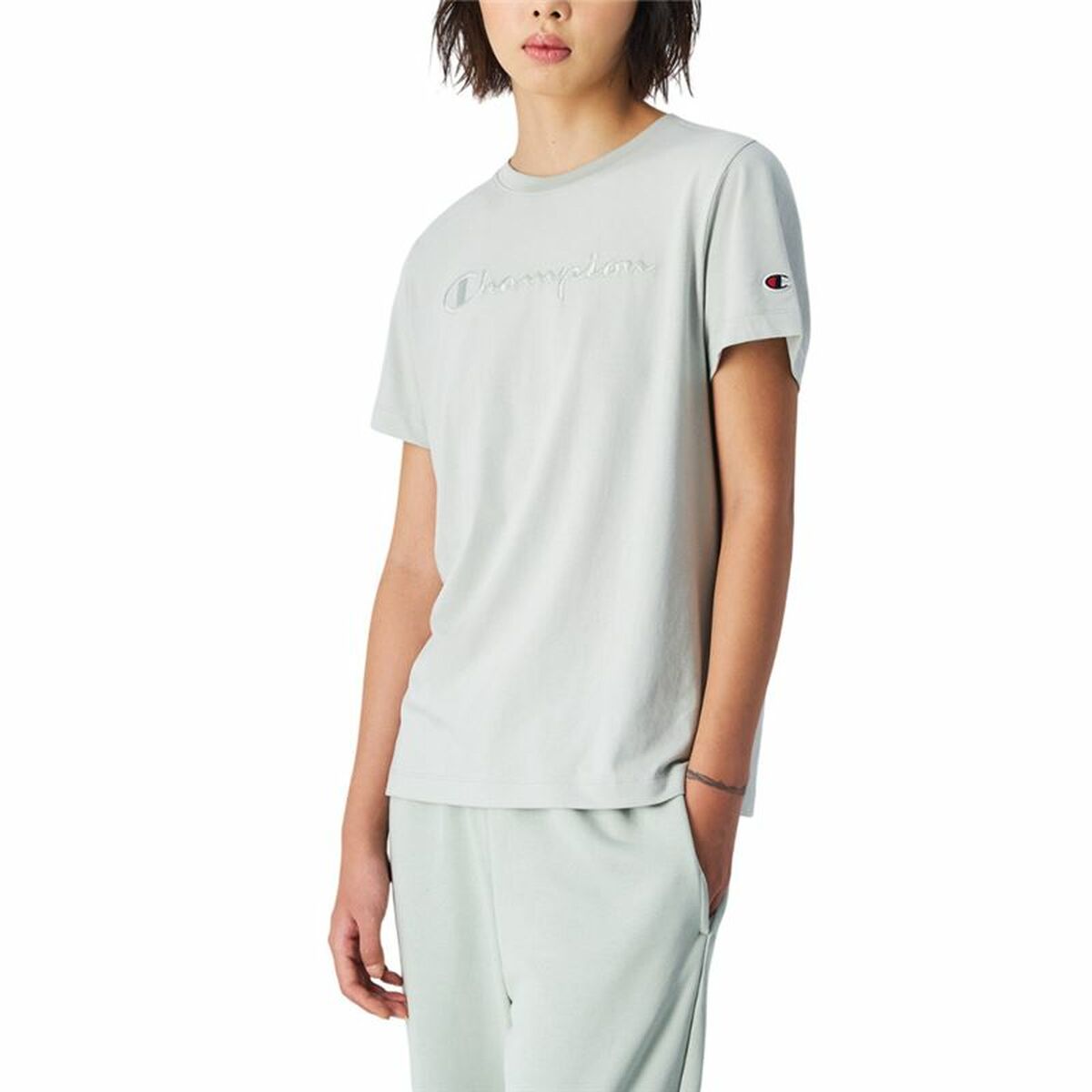 Camiseta de Manga Corta Mujer Champion Champion SS Azul Verde