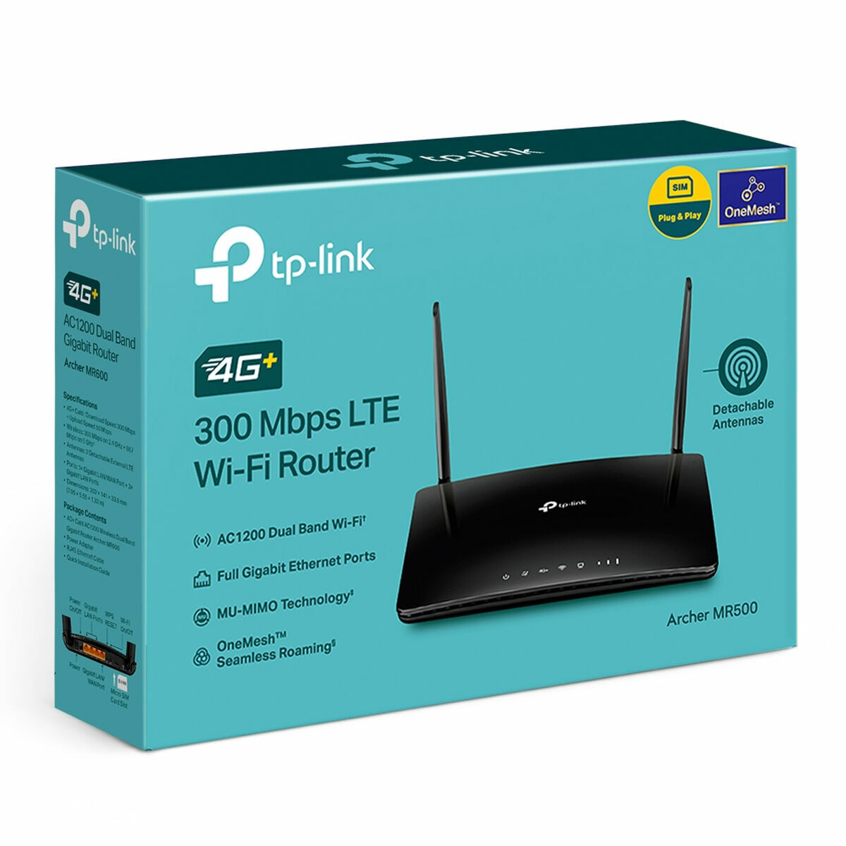 Router TP-Link MR500 Blanco Negro Wi-Fi 5 GHz RJ45 Ethernet LAN