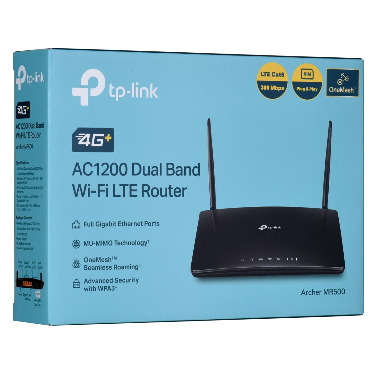 Router TP-Link MR500 Blanco Negro Wi-Fi 5 GHz RJ45 Ethernet LAN