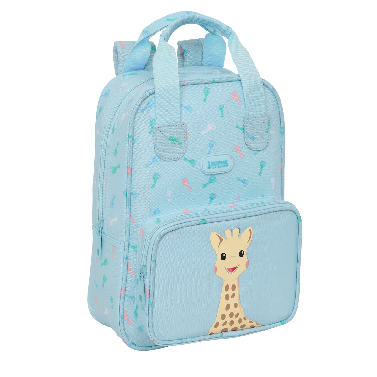 Mochila Escolar Sophie la Girafe Azul claro 20 x 28 x 8 cm