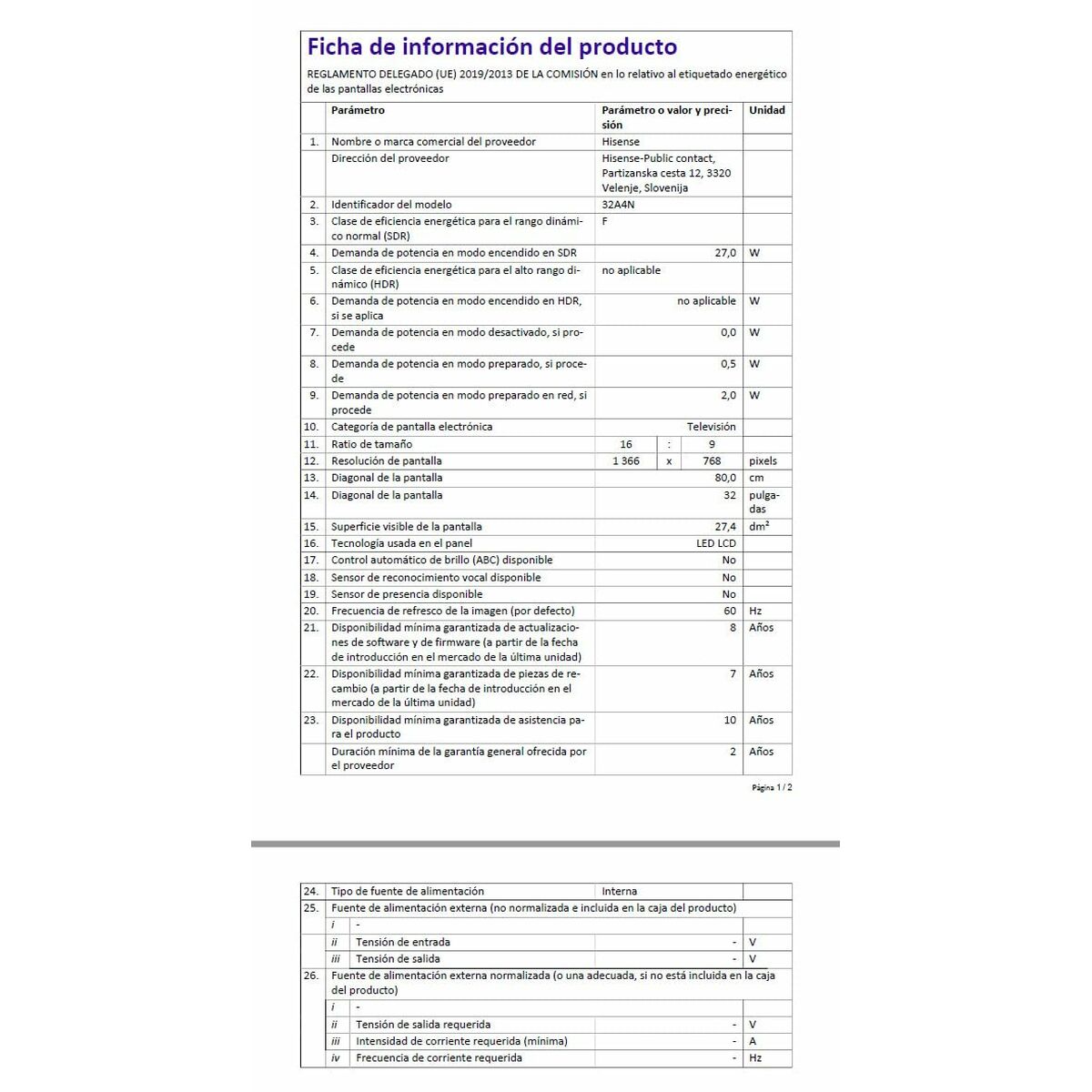Smart TV Hisense 32" HD LED D-LED