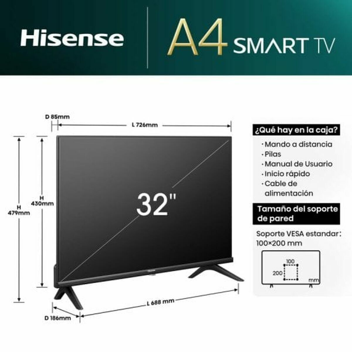 Smart TV Hisense 32" HD LED D-LED