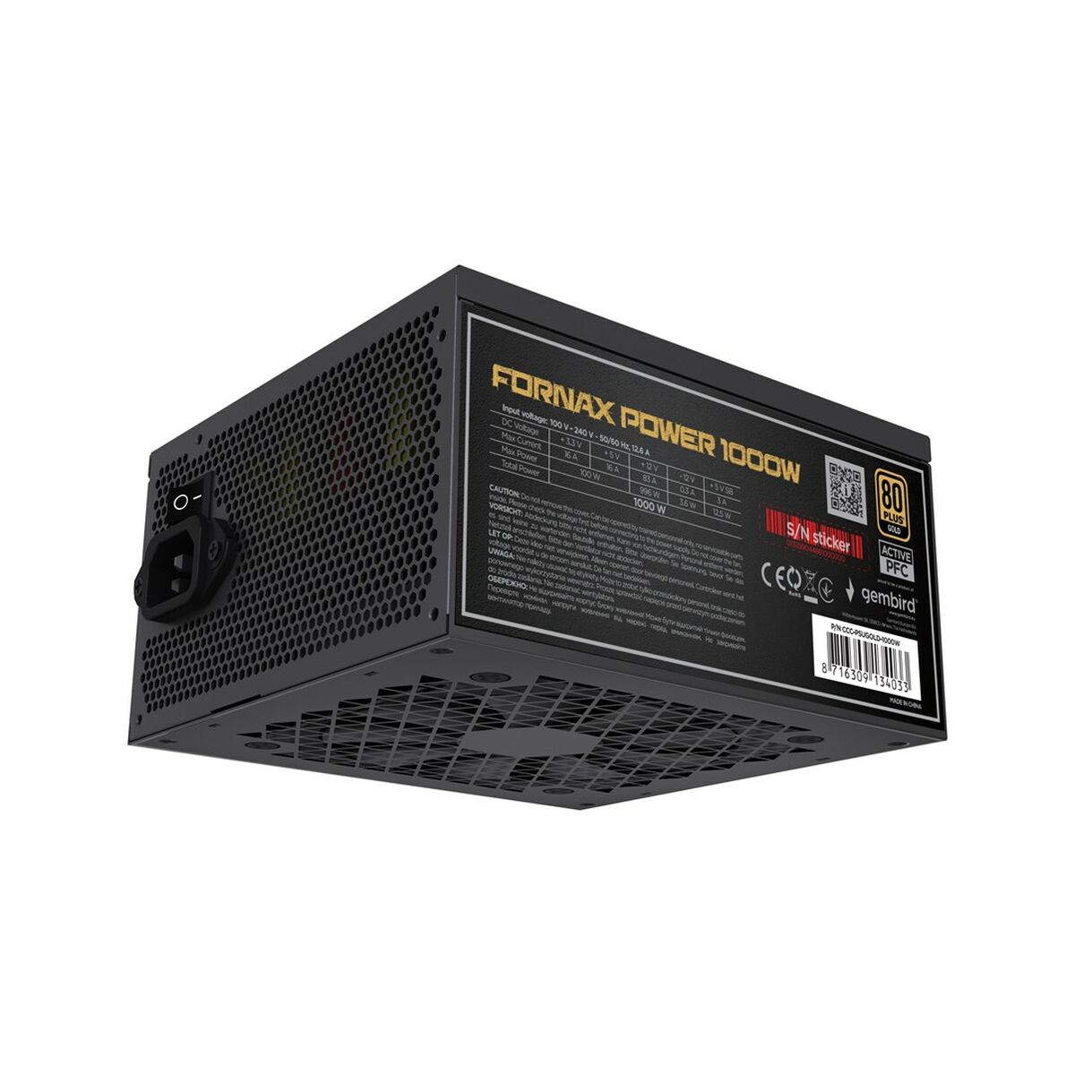 Fuente de Alimentación GEMBIRD CCC-PSUGOLD-1000W