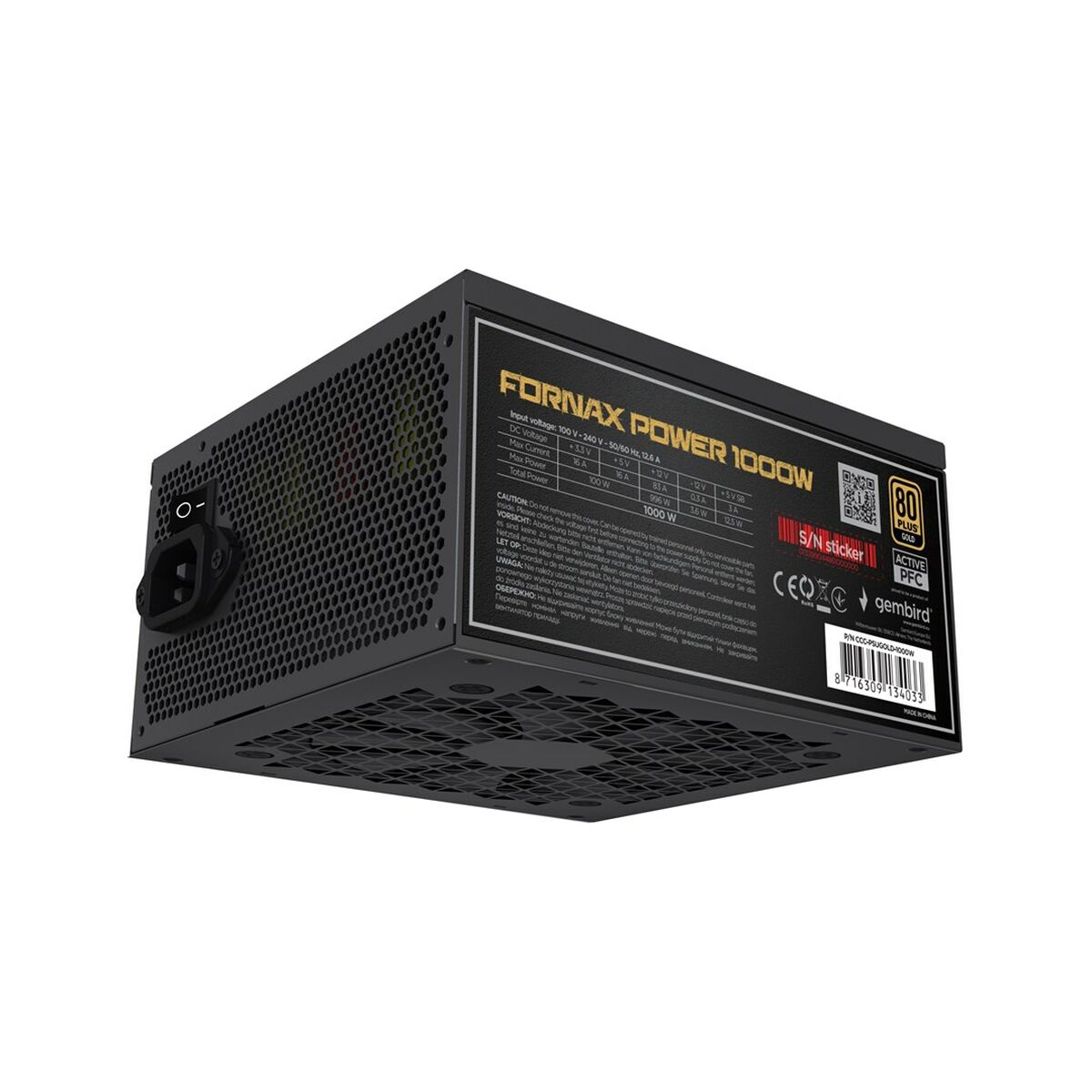 Fuente de Alimentación GEMBIRD CCC-PSUGOLD-750W