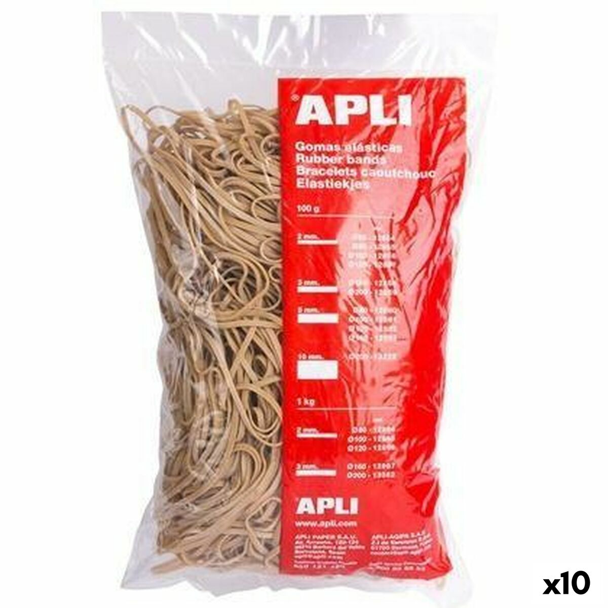 Gomas elásticas Apli Marrón 100 x 5 mm (10 Unidades)