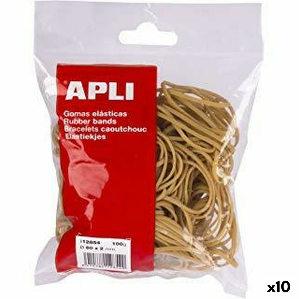Gomas elásticas Apli Marrón 60 x 2 mm (10 Unidades)