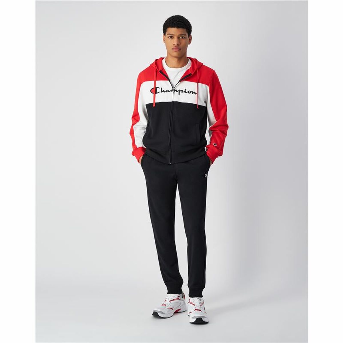 Chándal para Adultos Champion Champion Full Zip Suit Negro Rojo Hombre