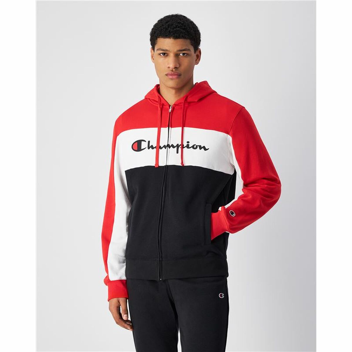 Chándal para Adultos Champion Champion Full Zip Suit Negro Rojo Hombre