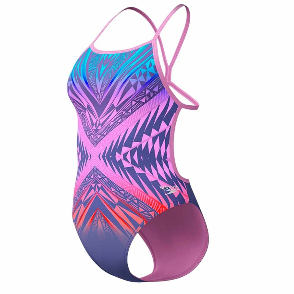 Bañador Mujer Speedo Digital Vback Multicolor Rosa