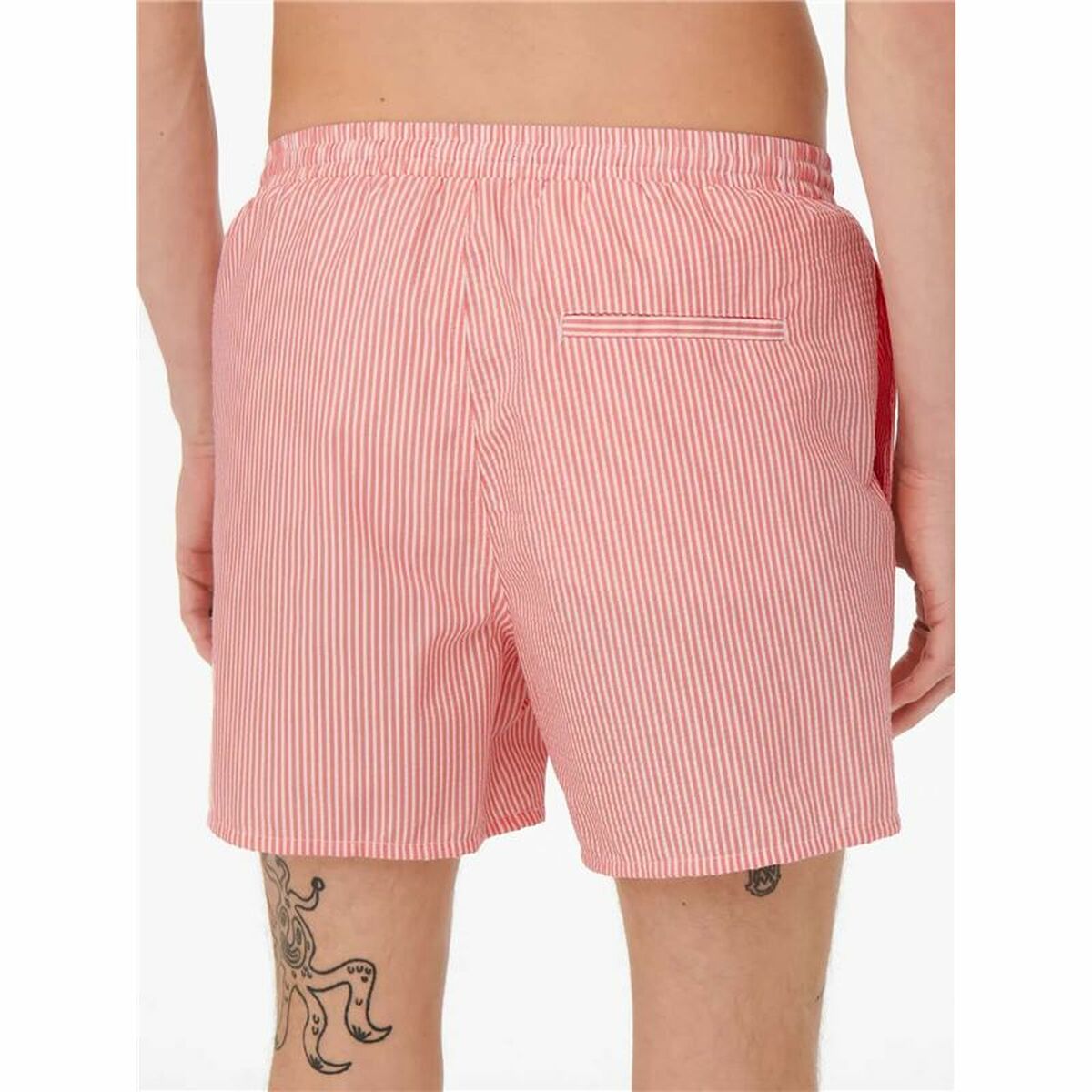 Bañador Hombre Only & Sons Onsted Stripe Seersucker Rosa
